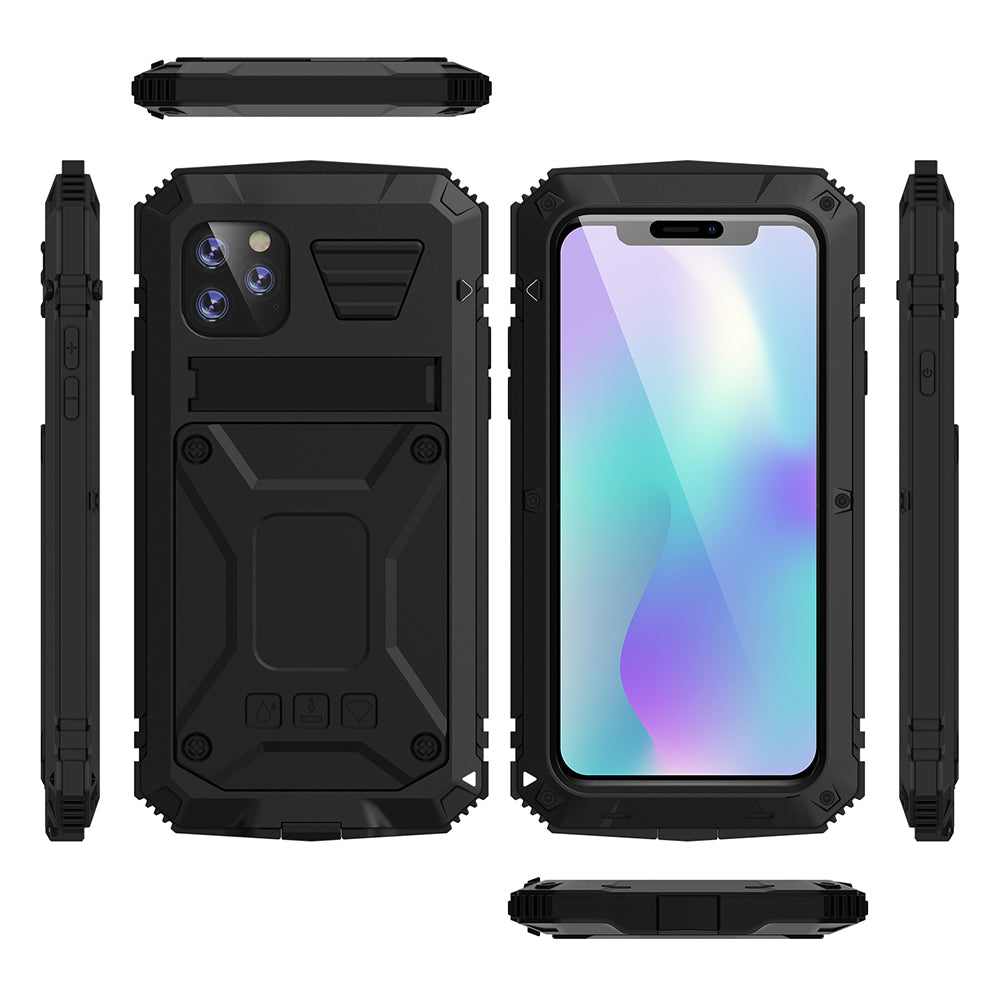 Tank Series Full Protection Kickstand Metal Frame Phone Case for iPhone 11 Pro 5.8 inch
