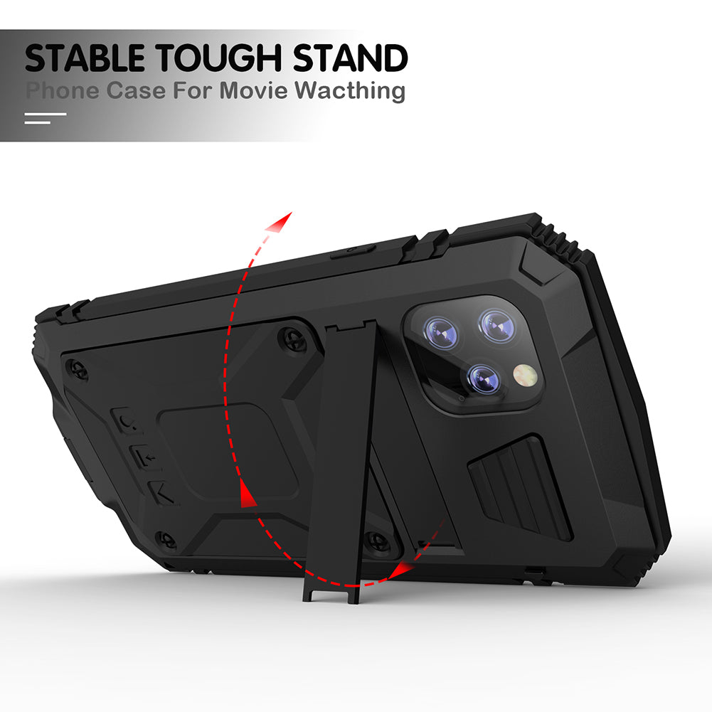 Tank Series Full Protection Kickstand Metal Frame Phone Case for iPhone 11 Pro 5.8 inch