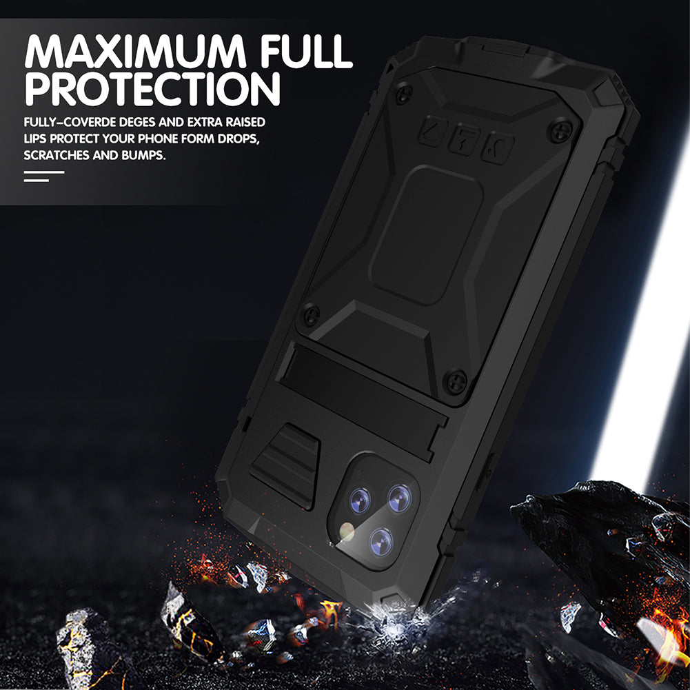 Tank Series Full Protection Kickstand Metal Frame Phone Case for iPhone 11 Pro 5.8 inch