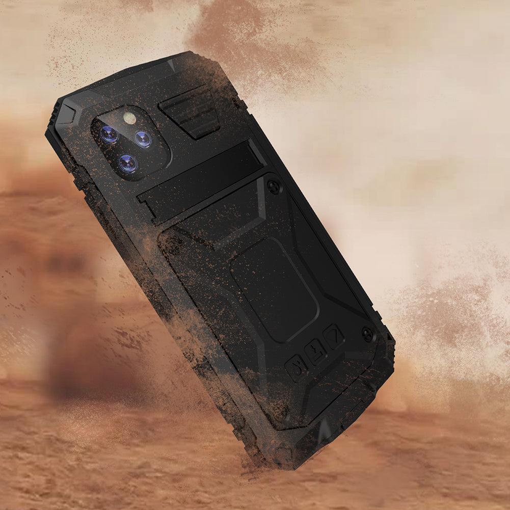 Tank Series Full Protection Kickstand Metal Frame Phone Case for iPhone 11 Pro 5.8 inch