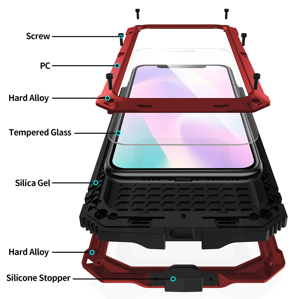 Tank Series Full Protection Kickstand Metal Frame Phone Case for iPhone 11 Pro 5.8 inch