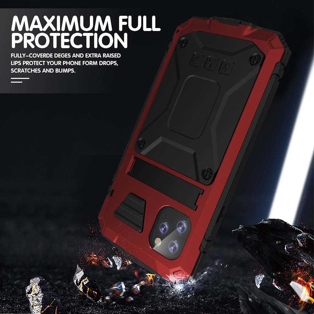 Tank Series Full Protection Kickstand Metal Frame Phone Case for iPhone 11 Pro 5.8 inch