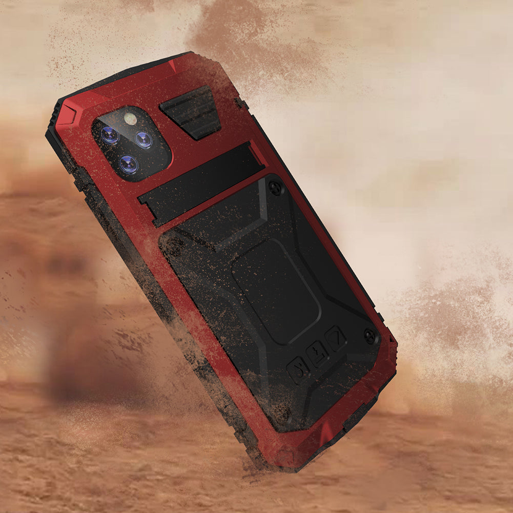 Tank Series Full Protection Kickstand Metal Frame Phone Case for iPhone 11 Pro 5.8 inch