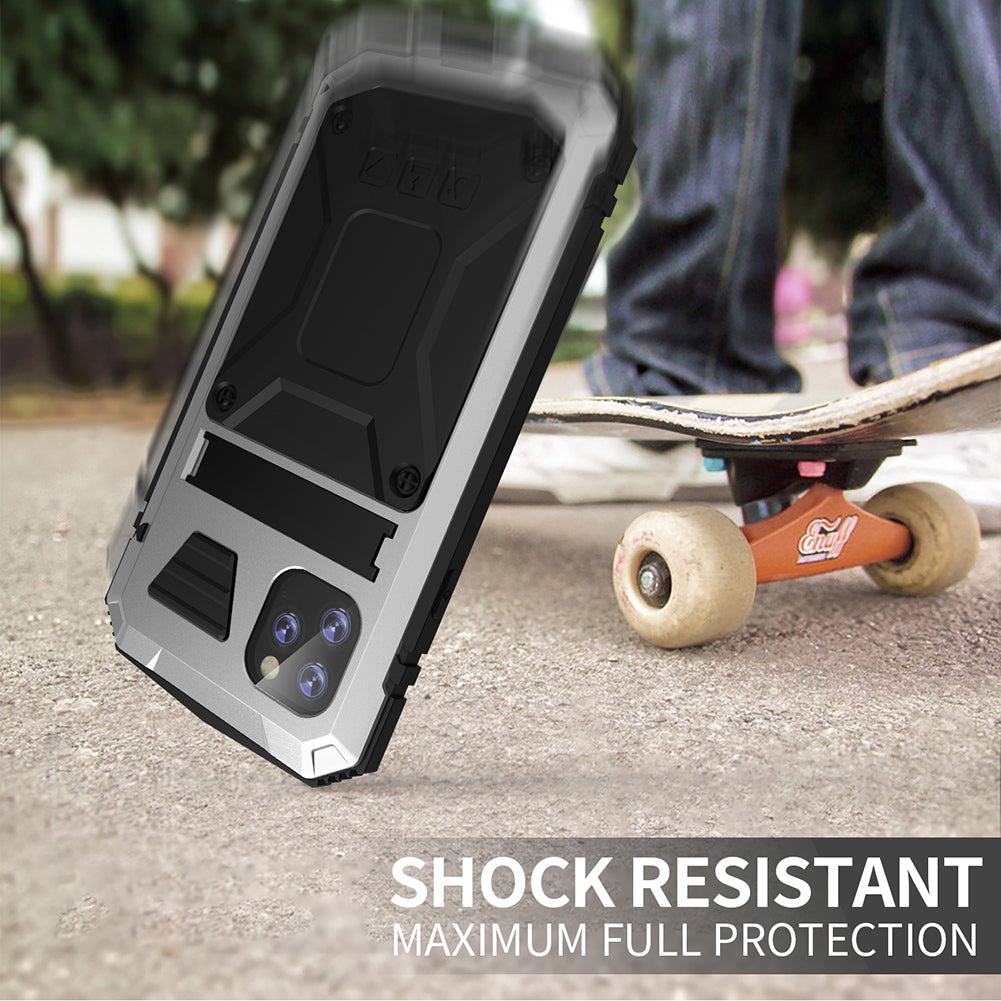 Tank Series Full Protection Kickstand Metal Frame Phone Case for iPhone 11 Pro 5.8 inch
