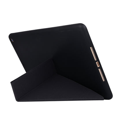 For iPad 10.2 (2021)/(2020)/(2019) Protective Cover Folding Deformed Silicone + PU Leather Stand Tablet Case