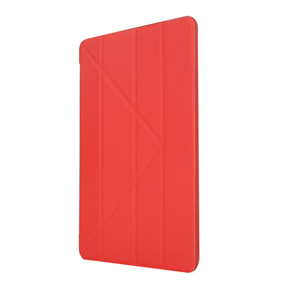 For iPad 10.2 (2021)/(2020)/(2019) Protective Cover Folding Deformed Silicone + PU Leather Stand Tablet Case