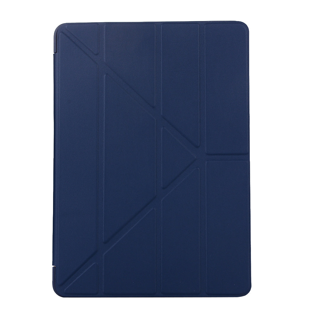 For iPad 10.2 (2021)/(2020)/(2019) Protective Cover Folding Deformed Silicone + PU Leather Stand Tablet Case