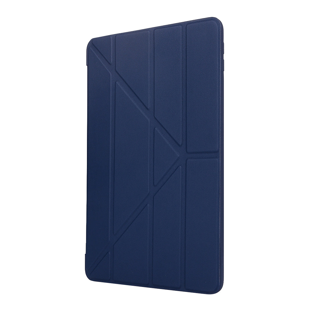 For iPad 10.2 (2021)/(2020)/(2019) Protective Cover Folding Deformed Silicone + PU Leather Stand Tablet Case