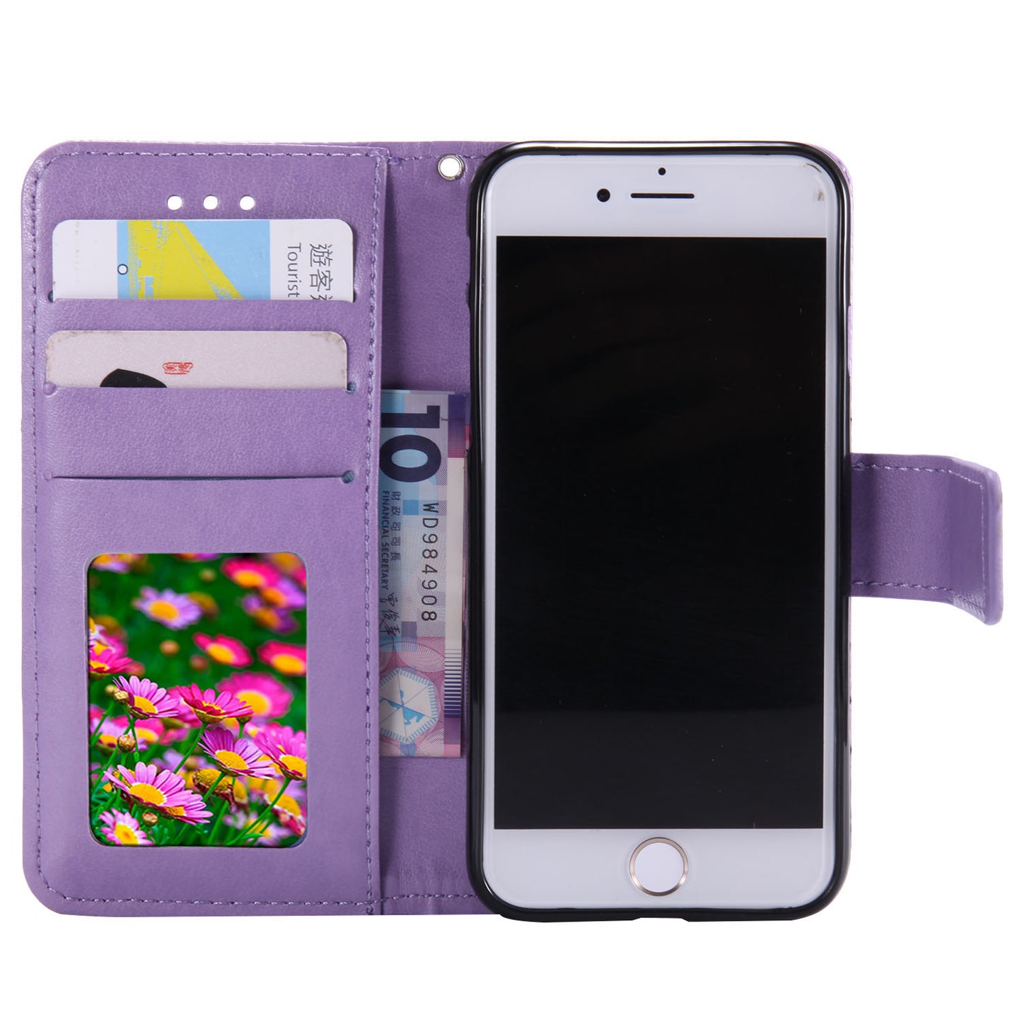 Imprint Flower Leather Wallet Phone Case with Stand for iPhone 7 4.7 inch/8 4.7 inch/SE (2020)/SE (2022)