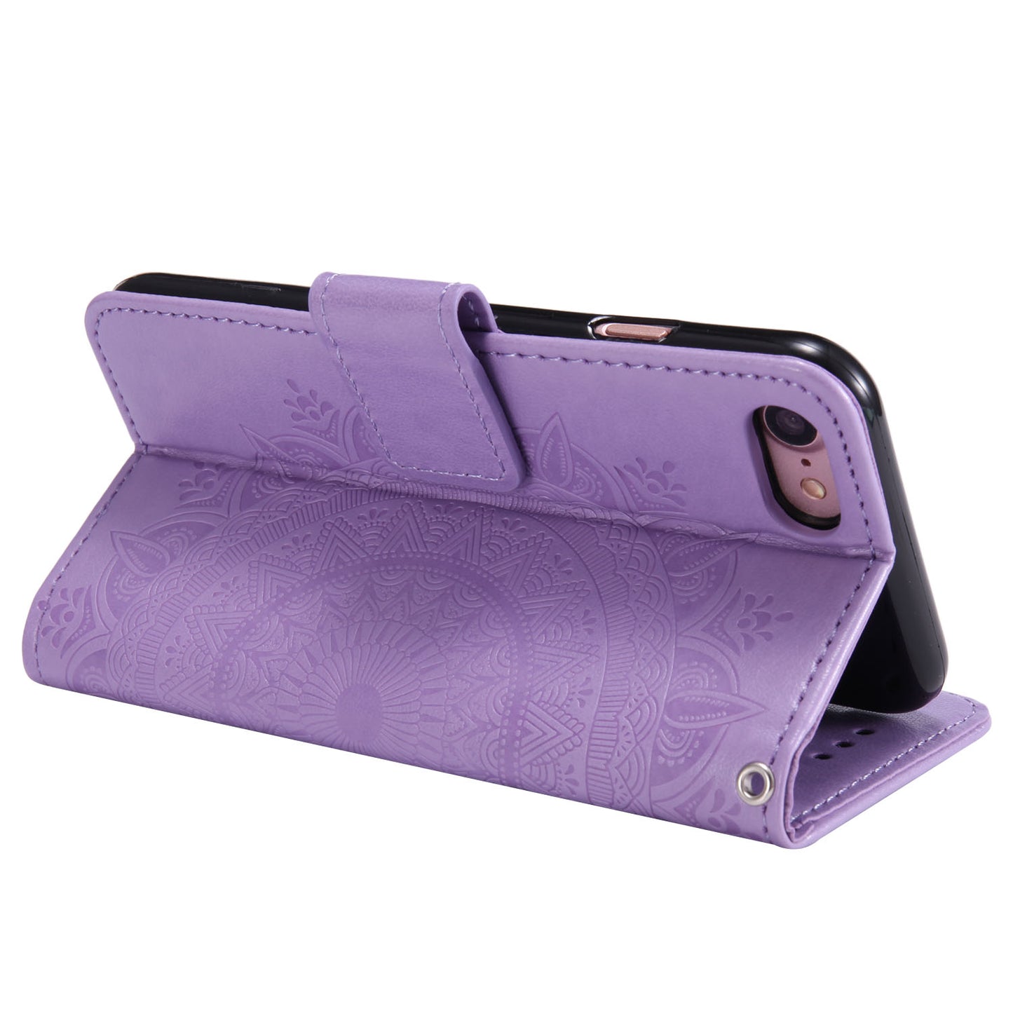 Imprint Flower Leather Wallet Phone Case with Stand for iPhone 7 4.7 inch/8 4.7 inch/SE (2020)/SE (2022)