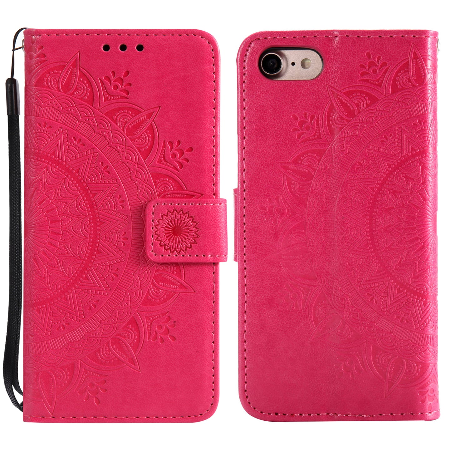 Imprint Flower Leather Wallet Phone Case with Stand for iPhone 7 4.7 inch/8 4.7 inch/SE (2020)/SE (2022)