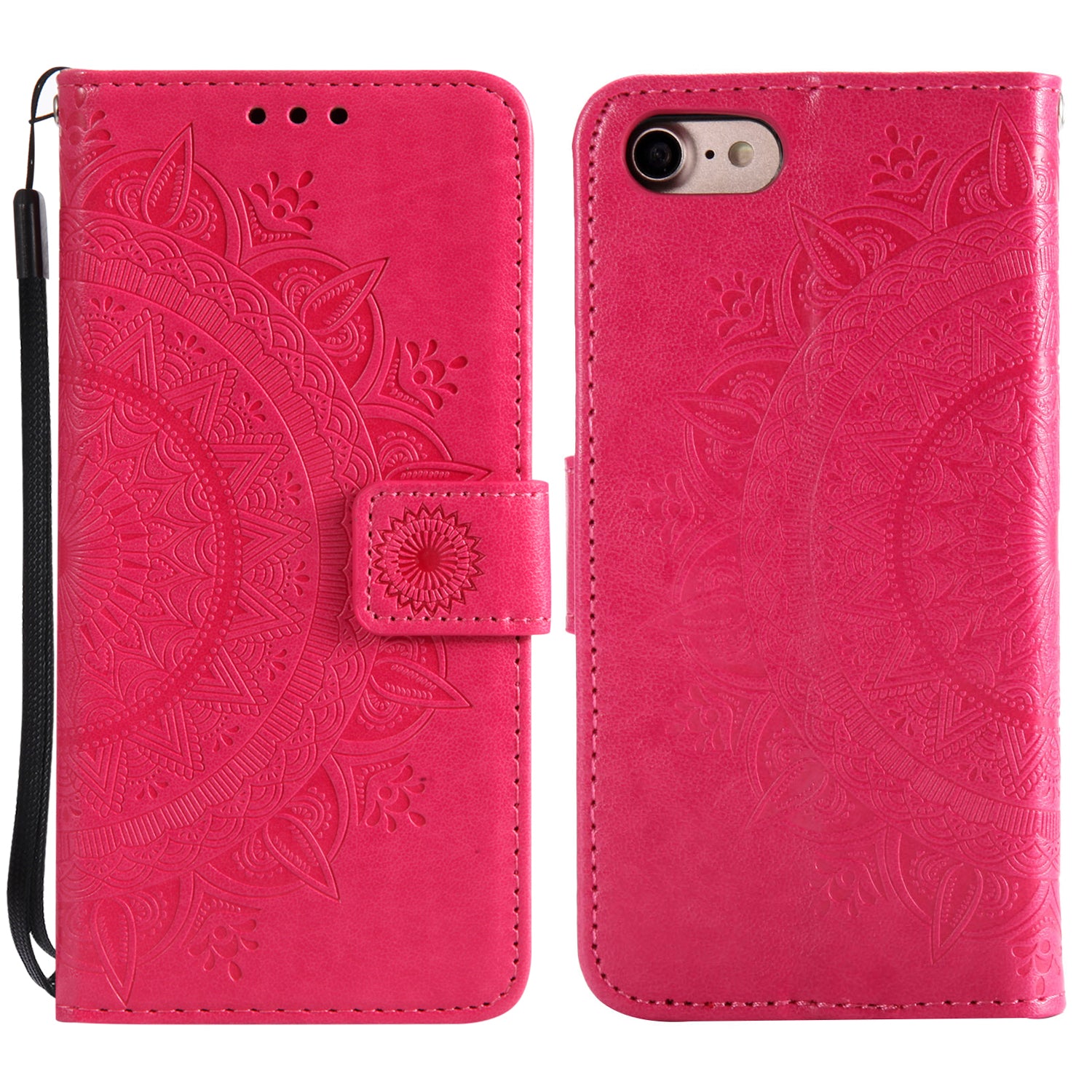 Imprint Flower Leather Wallet Phone Case with Stand for iPhone 7 4.7 inch/8 4.7 inch/SE (2020)/SE (2022)