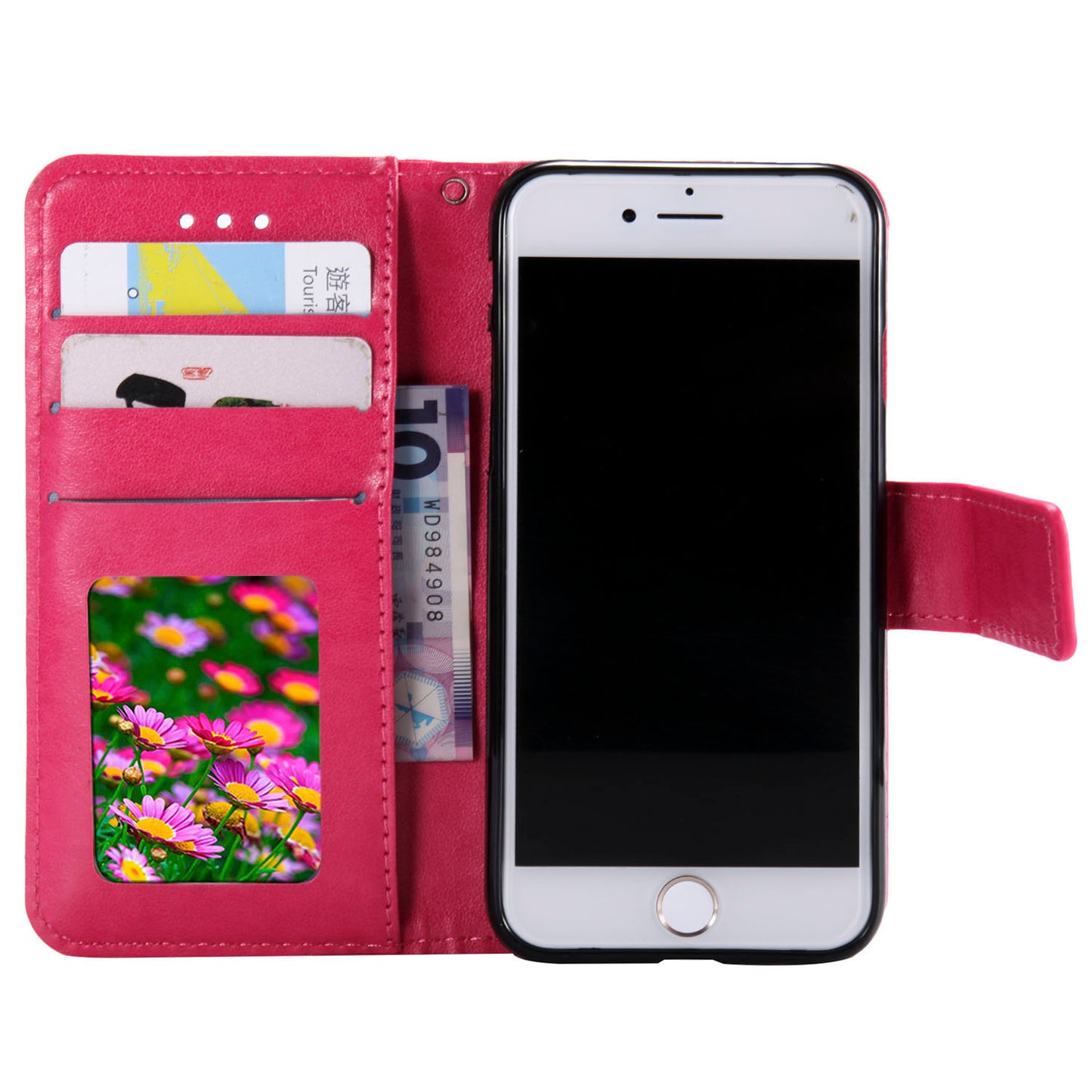 Imprint Flower Leather Wallet Phone Case with Stand for iPhone 7 4.7 inch/8 4.7 inch/SE (2020)/SE (2022)