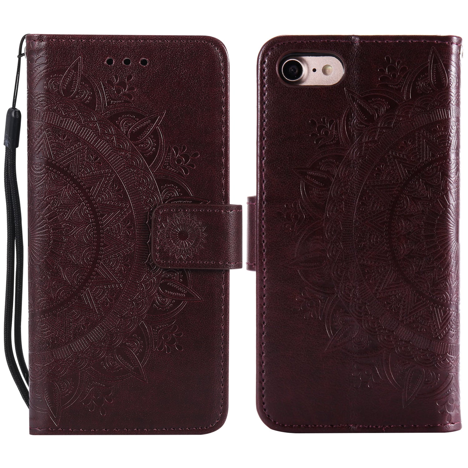 Imprint Flower Leather Wallet Phone Case with Stand for iPhone 7 4.7 inch/8 4.7 inch/SE (2020)/SE (2022)