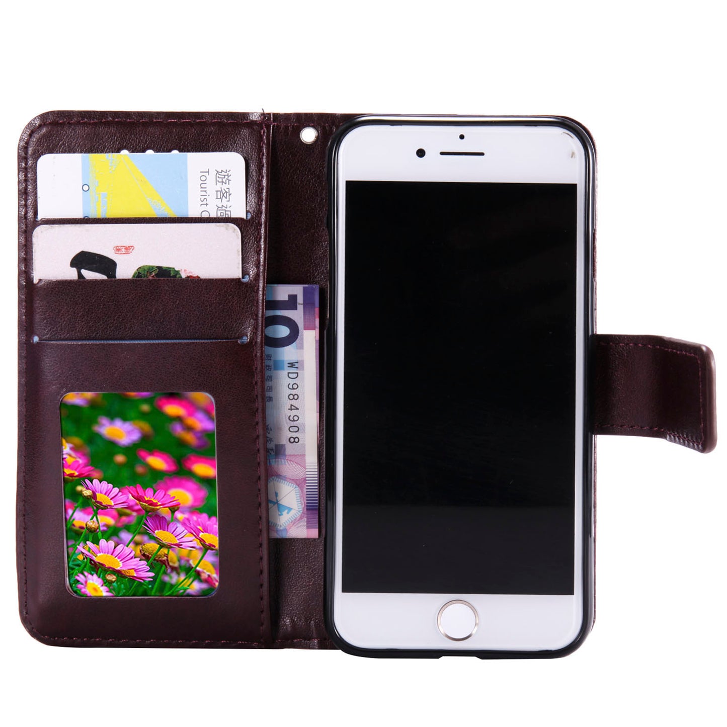 Imprint Flower Leather Wallet Phone Case with Stand for iPhone 7 4.7 inch/8 4.7 inch/SE (2020)/SE (2022)