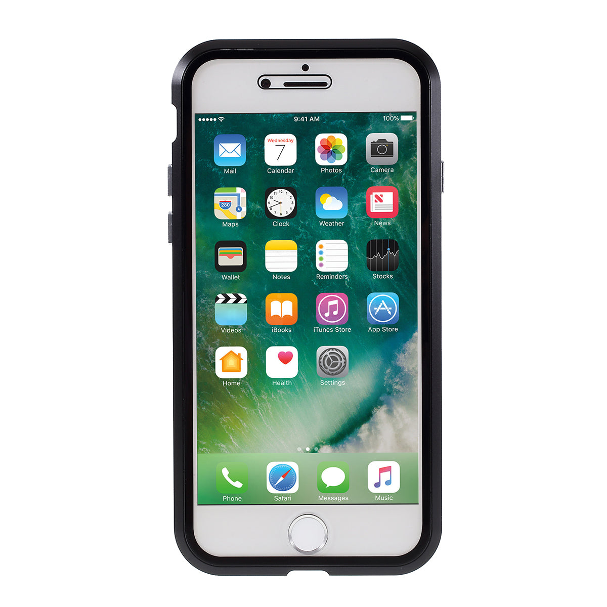 Magnetic Absorption Installation Phone Shell Covering Metal Frame + Dual-sided Tempered Glass Cell Phone Case for iPhone 8/7/SE (2020)/SE (2022)