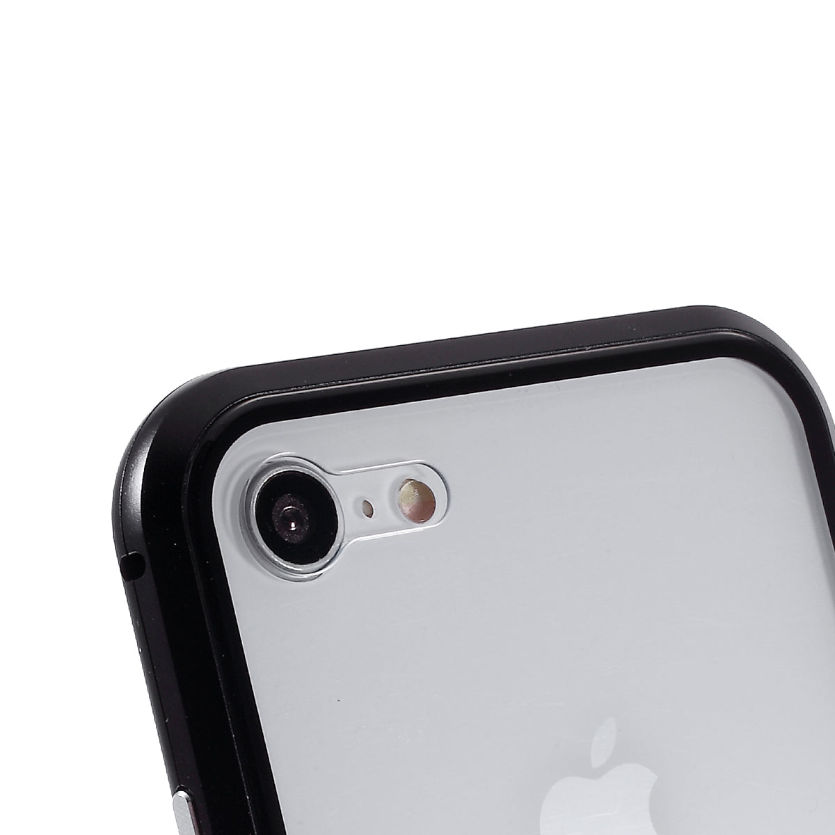 Magnetic Absorption Installation Phone Shell Covering Metal Frame + Dual-sided Tempered Glass Cell Phone Case for iPhone 8/7/SE (2020)/SE (2022)