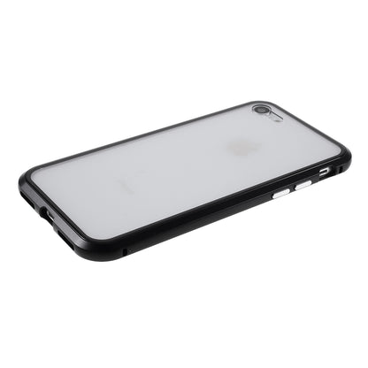 Magnetic Absorption Installation Phone Shell Covering Metal Frame + Dual-sided Tempered Glass Cell Phone Case for iPhone 8/7/SE (2020)/SE (2022)