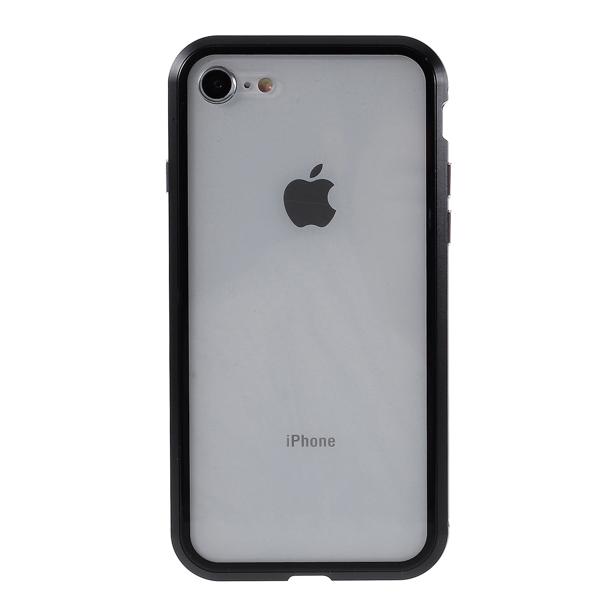 Magnetic Absorption Installation Phone Shell Covering Metal Frame + Dual-sided Tempered Glass Cell Phone Case for iPhone 8/7/SE (2020)/SE (2022)