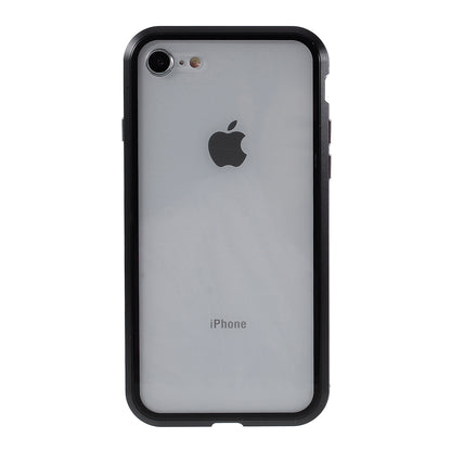 Magnetic Absorption Installation Phone Shell Covering Metal Frame + Dual-sided Tempered Glass Cell Phone Case for iPhone 8/7/SE (2020)/SE (2022)