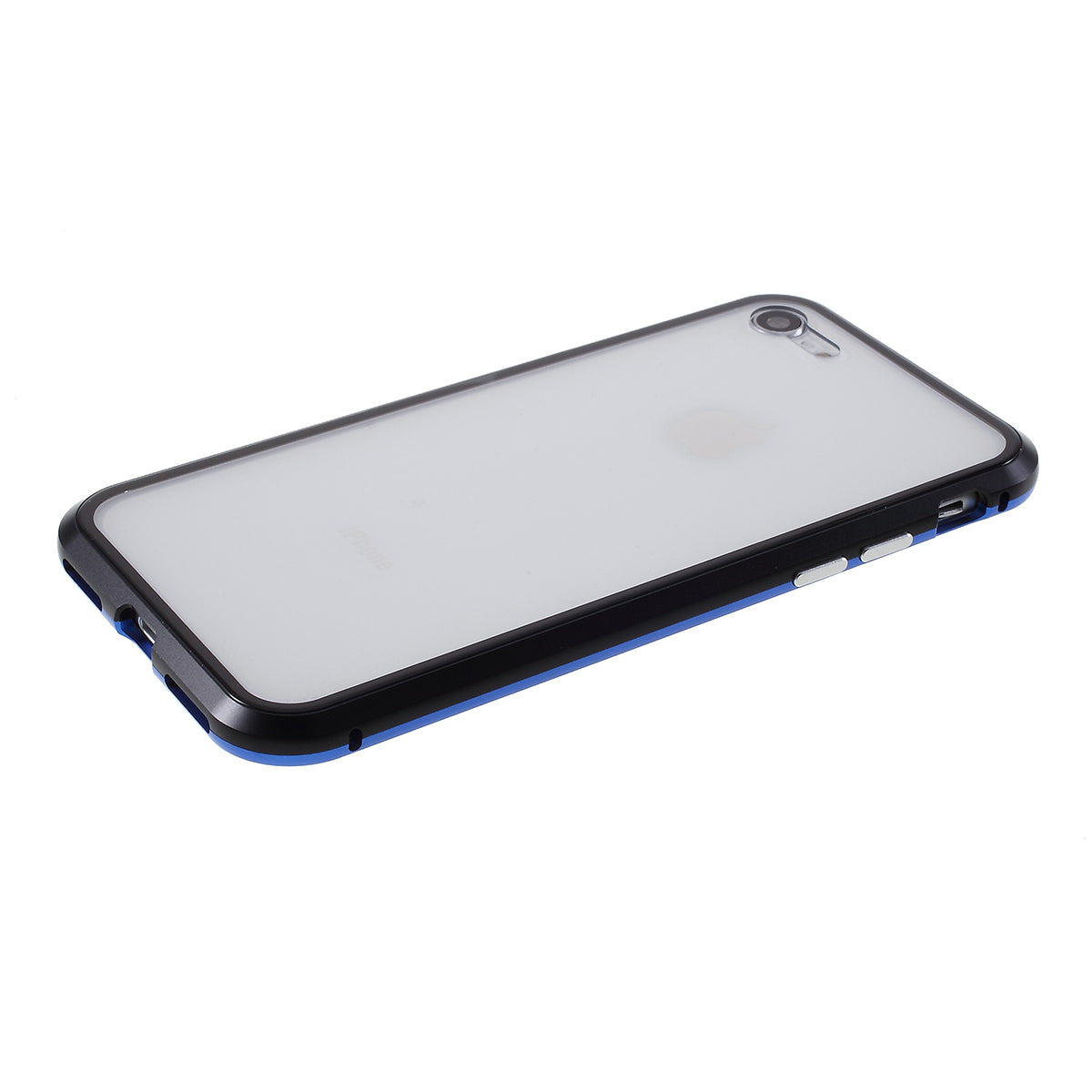 Magnetic Absorption Installation Phone Shell Covering Metal Frame + Dual-sided Tempered Glass Cell Phone Case for iPhone 8/7/SE (2020)/SE (2022)