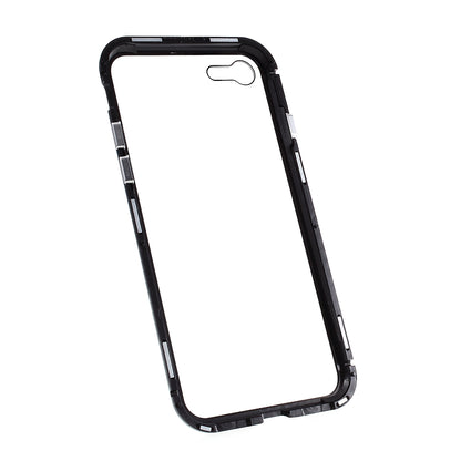 Magnetic Absorption Installation Phone Shell Covering Metal Frame + Dual-sided Tempered Glass Cell Phone Case for iPhone 8/7/SE (2020)/SE (2022)