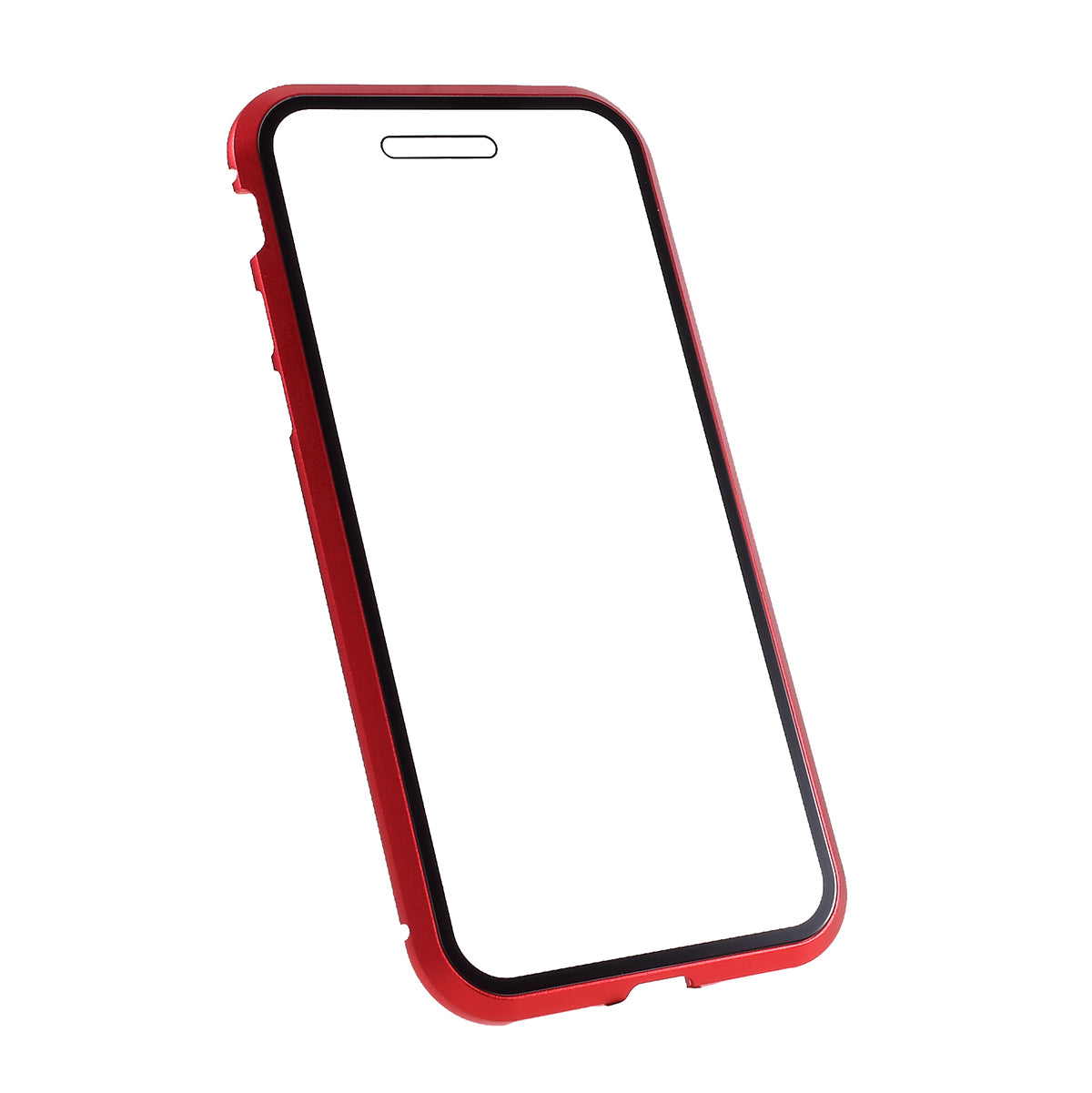 Magnetic Absorption Installation Phone Shell Covering Metal Frame + Dual-sided Tempered Glass Cell Phone Case for iPhone 8/7/SE (2020)/SE (2022)