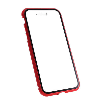 Magnetic Absorption Installation Phone Shell Covering Metal Frame + Dual-sided Tempered Glass Cell Phone Case for iPhone 8/7/SE (2020)/SE (2022)