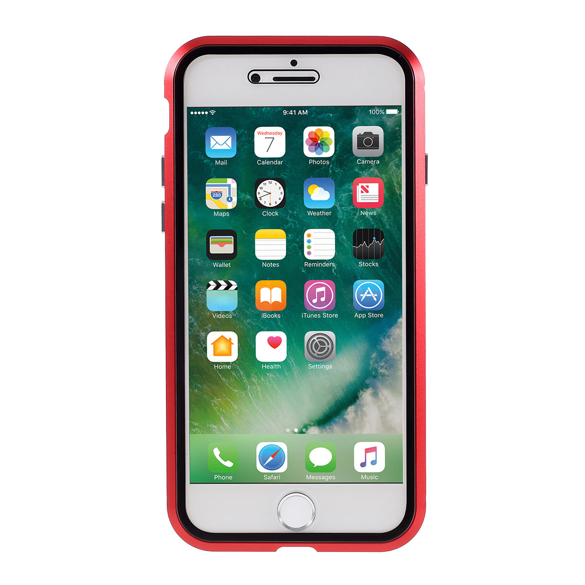Magnetic Absorption Installation Phone Shell Covering Metal Frame + Dual-sided Tempered Glass Cell Phone Case for iPhone 8/7/SE (2020)/SE (2022)