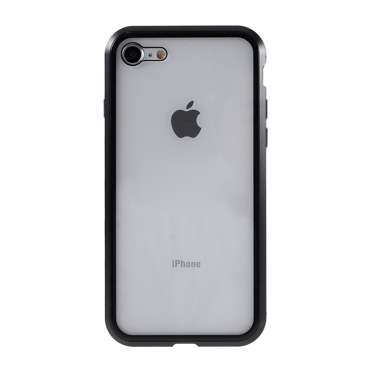 Magnetic Absorption Installation Phone Shell Covering Metal Frame + Dual-sided Tempered Glass Cell Phone Case for iPhone 8/7/SE (2020)/SE (2022)