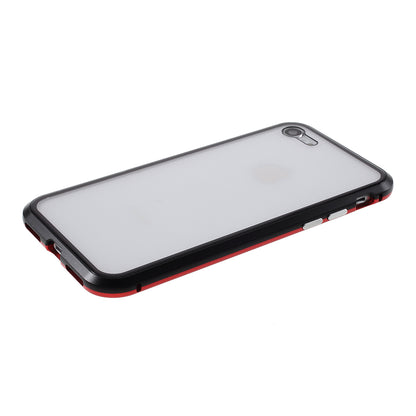 Magnetic Absorption Installation Phone Shell Covering Metal Frame + Dual-sided Tempered Glass Cell Phone Case for iPhone 8/7/SE (2020)/SE (2022)