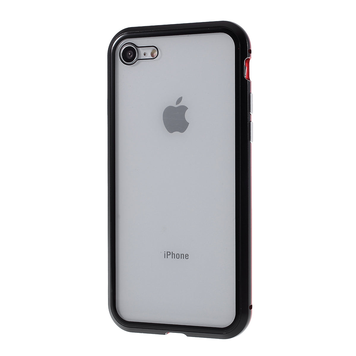 Magnetic Absorption Installation Phone Shell Covering Metal Frame + Dual-sided Tempered Glass Cell Phone Case for iPhone 8/7/SE (2020)/SE (2022)