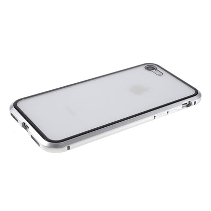Magnetic Absorption Installation Phone Shell Covering Metal Frame + Dual-sided Tempered Glass Cell Phone Case for iPhone 8/7/SE (2020)/SE (2022)