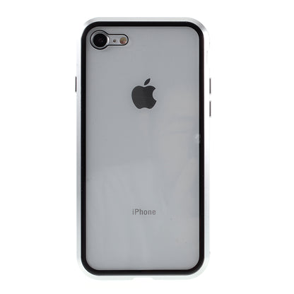 Magnetic Absorption Installation Phone Shell Covering Metal Frame + Dual-sided Tempered Glass Cell Phone Case for iPhone 8/7/SE (2020)/SE (2022)