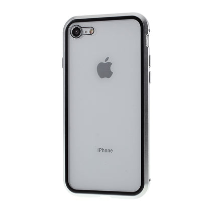 Magnetic Absorption Installation Phone Shell Covering Metal Frame + Dual-sided Tempered Glass Cell Phone Case for iPhone 8/7/SE (2020)/SE (2022)