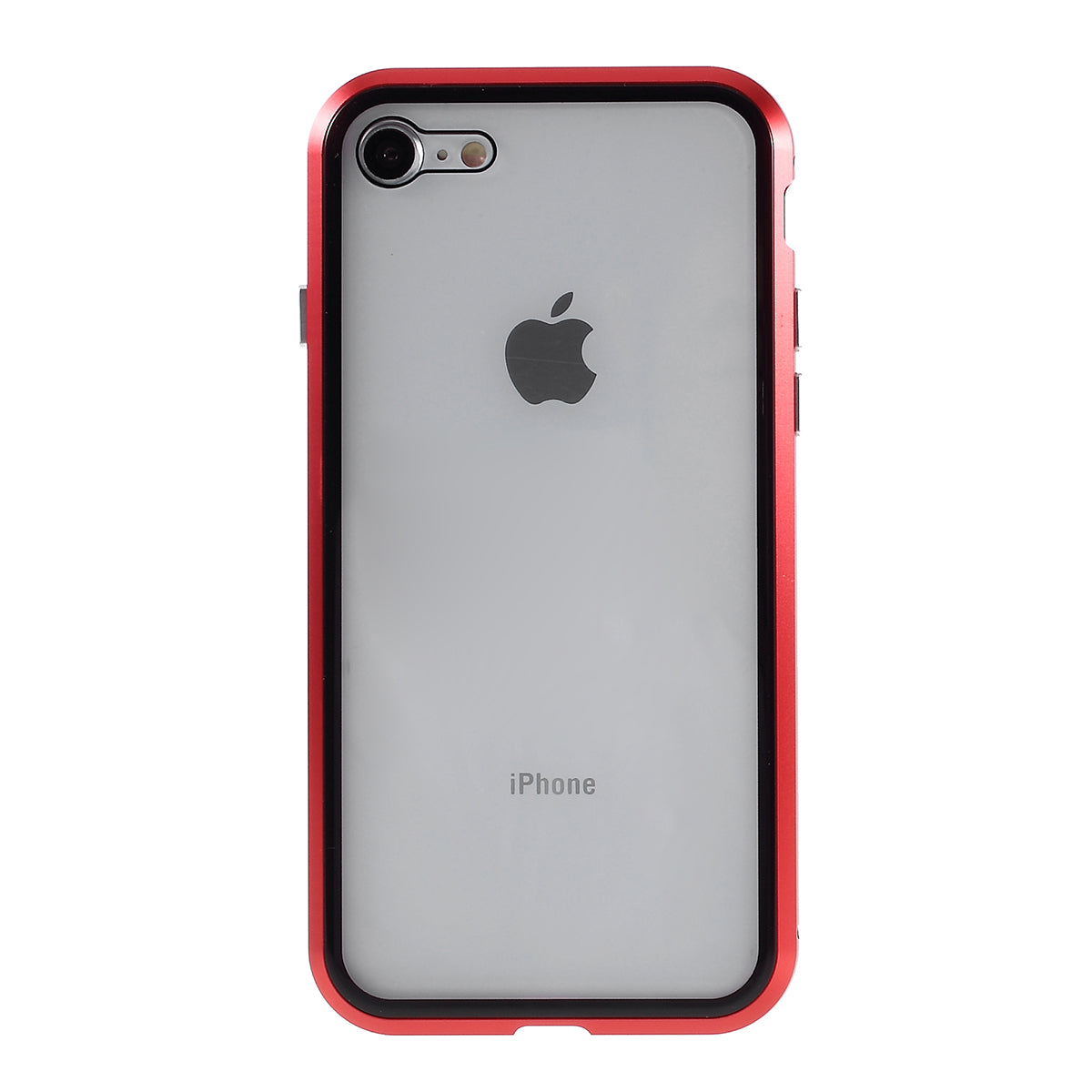 Magnetic Absorption Installation Phone Shell Covering Metal Frame + Dual-sided Tempered Glass Cell Phone Case for iPhone 8/7/SE (2020)/SE (2022)