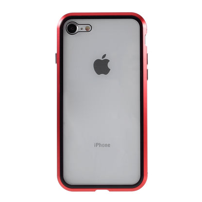 Magnetic Absorption Installation Phone Shell Covering Metal Frame + Dual-sided Tempered Glass Cell Phone Case for iPhone 8/7/SE (2020)/SE (2022)