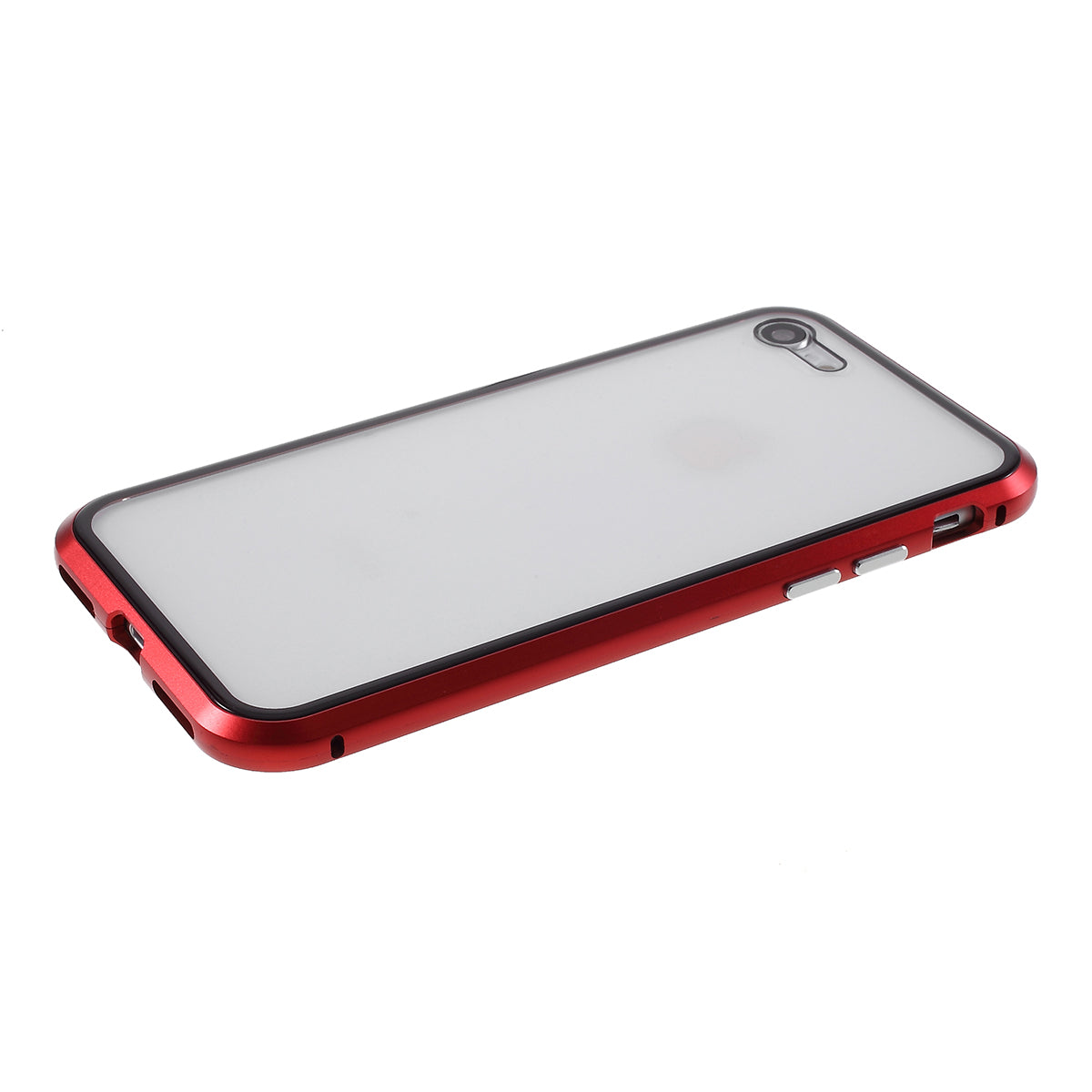 Magnetic Absorption Installation Phone Shell Covering Metal Frame + Dual-sided Tempered Glass Cell Phone Case for iPhone 8/7/SE (2020)/SE (2022)