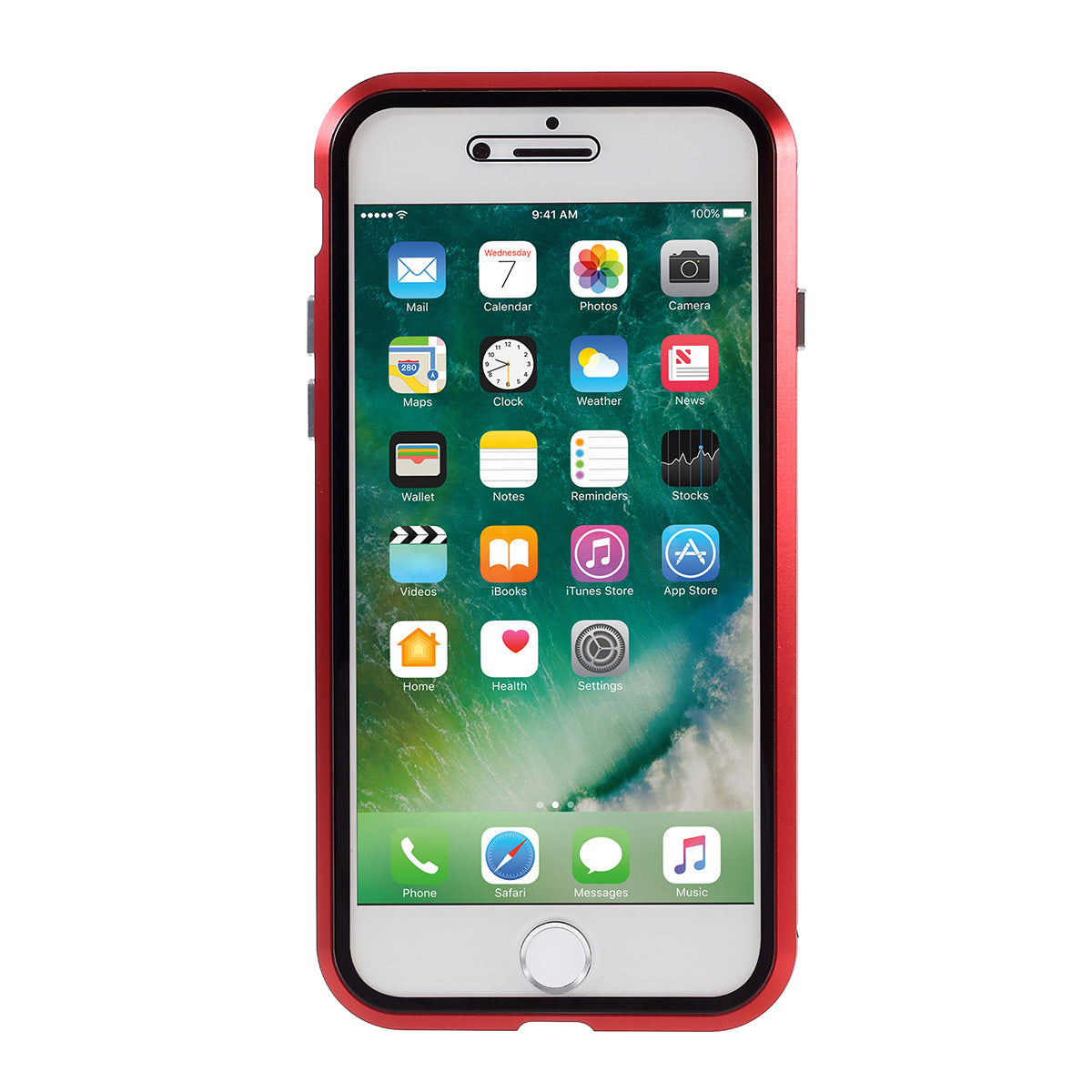 Magnetic Absorption Installation Phone Shell Covering Metal Frame + Dual-sided Tempered Glass Cell Phone Case for iPhone 8/7/SE (2020)/SE (2022)