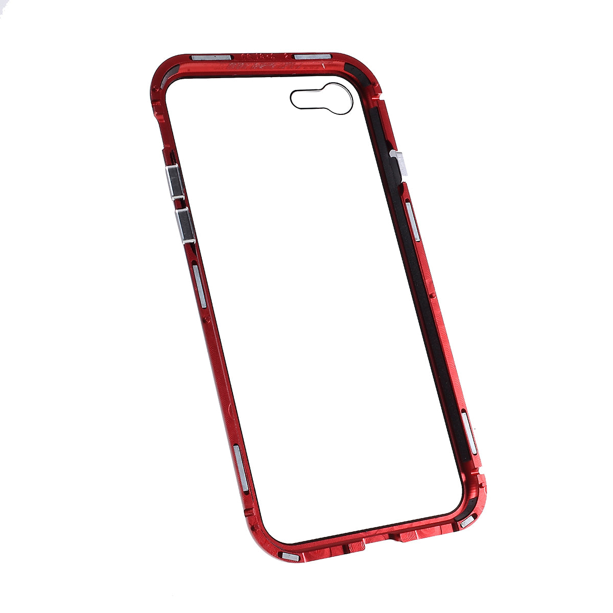 Magnetic Absorption Installation Phone Shell Covering Metal Frame + Dual-sided Tempered Glass Cell Phone Case for iPhone 8/7/SE (2020)/SE (2022)
