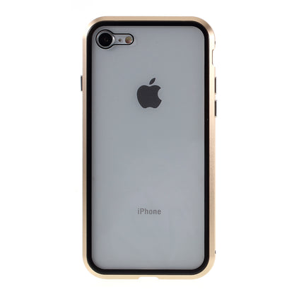 Magnetic Absorption Installation Phone Shell Covering Metal Frame + Dual-sided Tempered Glass Cell Phone Case for iPhone 8/7/SE (2020)/SE (2022)