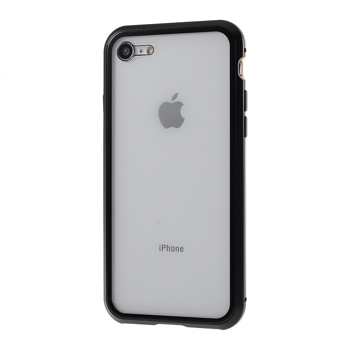 Magnetic Absorption Installation Phone Shell Covering Metal Frame + Dual-sided Tempered Glass Cell Phone Case for iPhone 8/7/SE (2020)/SE (2022)