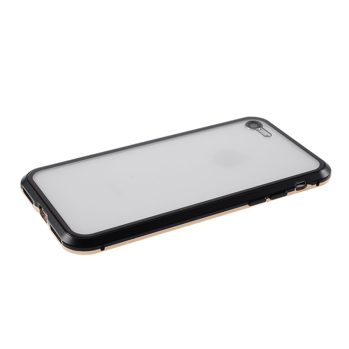 Magnetic Absorption Installation Phone Shell Covering Metal Frame + Dual-sided Tempered Glass Cell Phone Case for iPhone 8/7/SE (2020)/SE (2022)