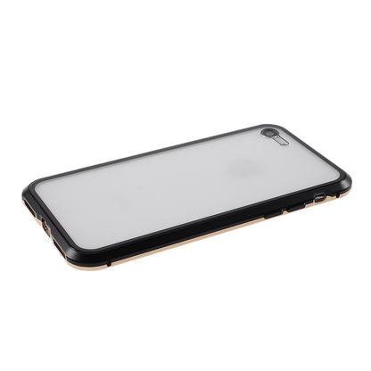 Magnetic Absorption Installation Phone Shell Covering Metal Frame + Dual-sided Tempered Glass Cell Phone Case for iPhone 8/7/SE (2020)/SE (2022)