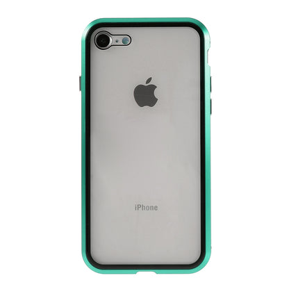 Magnetic Absorption Installation Phone Shell Covering Metal Frame + Dual-sided Tempered Glass Cell Phone Case for iPhone 8/7/SE (2020)/SE (2022)
