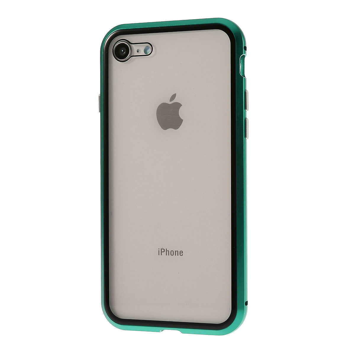 Magnetic Absorption Installation Phone Shell Covering Metal Frame + Dual-sided Tempered Glass Cell Phone Case for iPhone 8/7/SE (2020)/SE (2022)