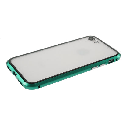 Magnetic Absorption Installation Phone Shell Covering Metal Frame + Dual-sided Tempered Glass Cell Phone Case for iPhone 8/7/SE (2020)/SE (2022)