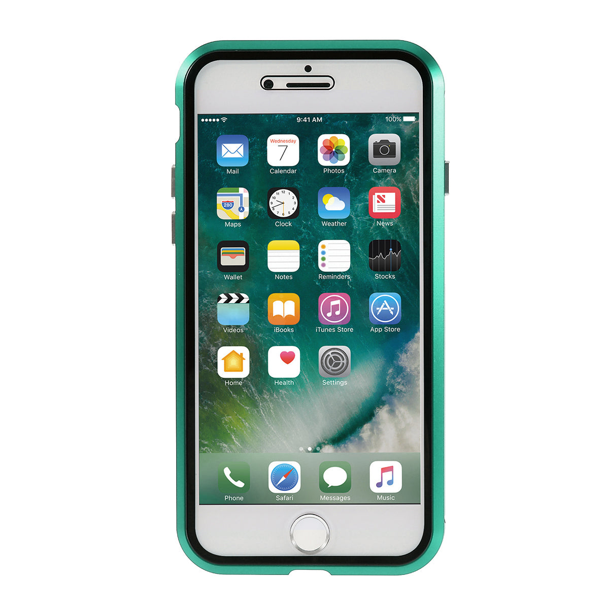 Magnetic Absorption Installation Phone Shell Covering Metal Frame + Dual-sided Tempered Glass Cell Phone Case for iPhone 8/7/SE (2020)/SE (2022)