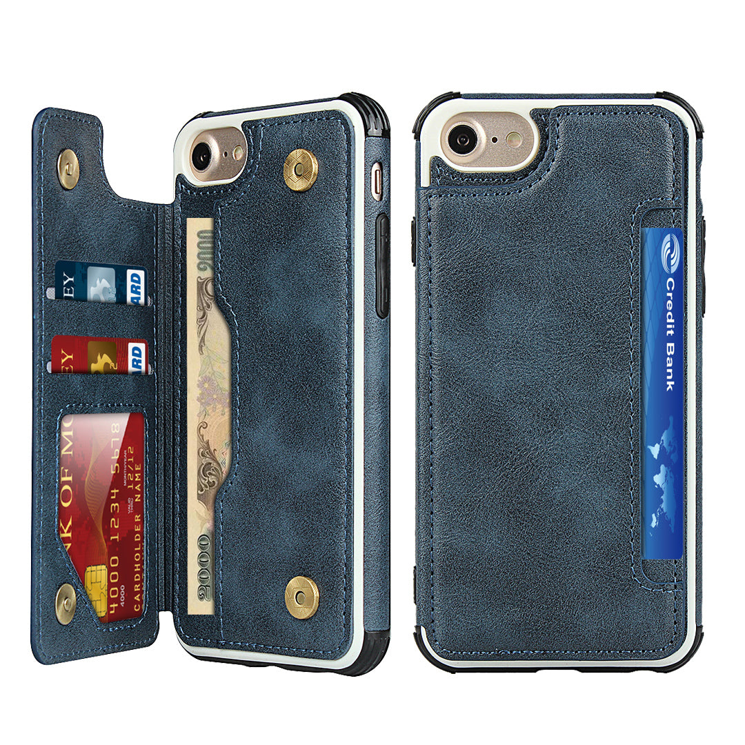 PU Leather + PC Card Slots Protection Phone Case for iPhone 7 / 8 / SE (2020) / SE (2022) 4.7-inch