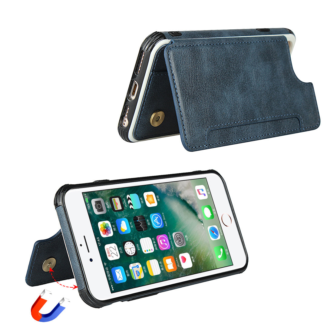 PU Leather + PC Card Slots Protection Phone Case for iPhone 7 / 8 / SE (2020) / SE (2022) 4.7-inch